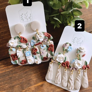 Pendientes llamativos florales