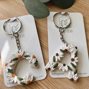 Polymer clay Letter keychain | initial keychain