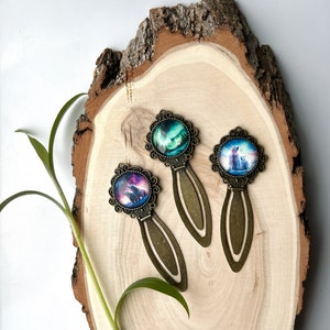 Metal nature inspired bookmarks, northern lights, polar bears, gifts for any nature lover