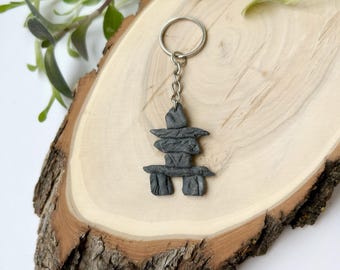 Inukshuk Keychain – Handmade Canada Souvenir – Polymer Clay Stone Art – Indigenous Symbol Gift – Travel Keychain – Northern Heritage Gift