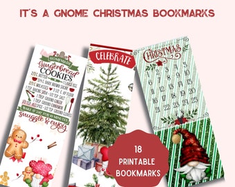 It's A Gnome Christmas  Bookmarks, Printable, Digital Files to Download