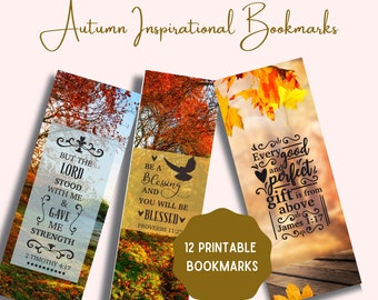 Autumn Inspirational  Bookmarks, Printable, Digital Files to Downloakd