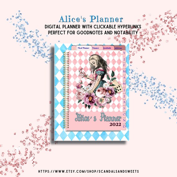 Alice in Wonderland Digital Planner With Hyperlinks Gratitude - Etsy