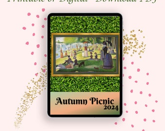 Autumn Picnic 2024 Printable Planner-Monthly, Weekly, Daily Planner, Meal Planner, Budget Tracker, 12 Monthly Calendars - 8.5x11