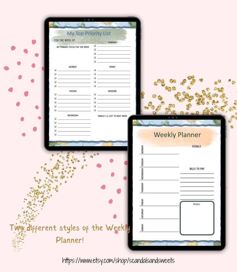 Field of Sunflowers 2024 Printable Planner-Monthly, Weekly, Daily Planner, Meal Planner, Budget Tracker, Mood Tracker, 12 Monthly Calendars image 7