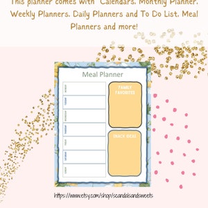 Field of Sunflowers 2024 Printable Planner-Monthly, Weekly, Daily Planner, Meal Planner, Budget Tracker, Mood Tracker, 12 Monthly Calendars image 4