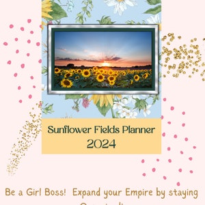 Field of Sunflowers 2024 Printable Planner-Monthly, Weekly, Daily Planner, Meal Planner, Budget Tracker, Mood Tracker, 12 Monthly Calendars image 10
