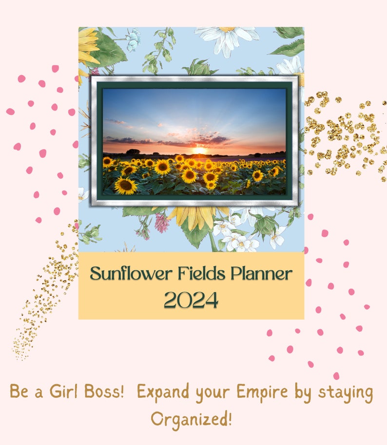 Field of Sunflowers 2024 Printable Planner-Monthly, Weekly, Daily Planner, Meal Planner, Budget Tracker, Mood Tracker, 12 Monthly Calendars image 10