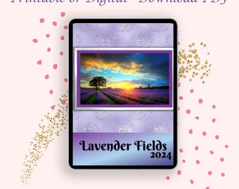 Lavender Fields 2024 Printable Planner-Monthly, Weekly, Daily Planner, Meal Planner, Budget Tracker, Mood Tracker, 12 Monthly Calendars