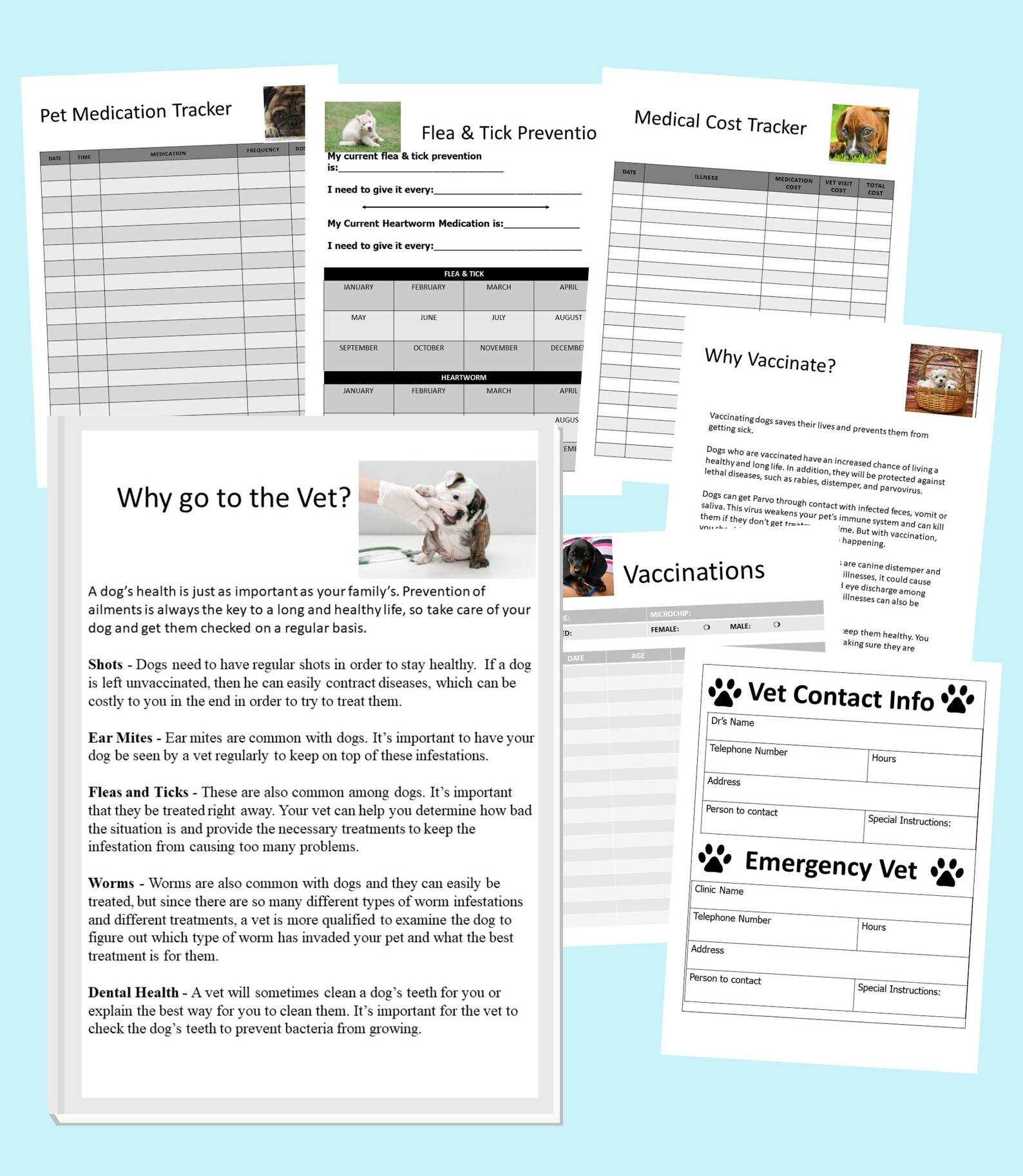 It's a Dog's Life Printable Dog Manual, Dog Care Bundle, Dog Planner ...