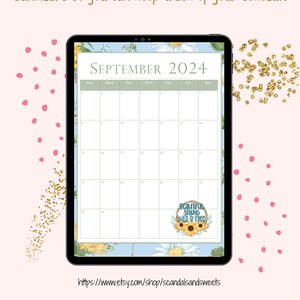 Field of Sunflowers 2024 Printable Planner-Monthly, Weekly, Daily Planner, Meal Planner, Budget Tracker, Mood Tracker, 12 Monthly Calendars image 2