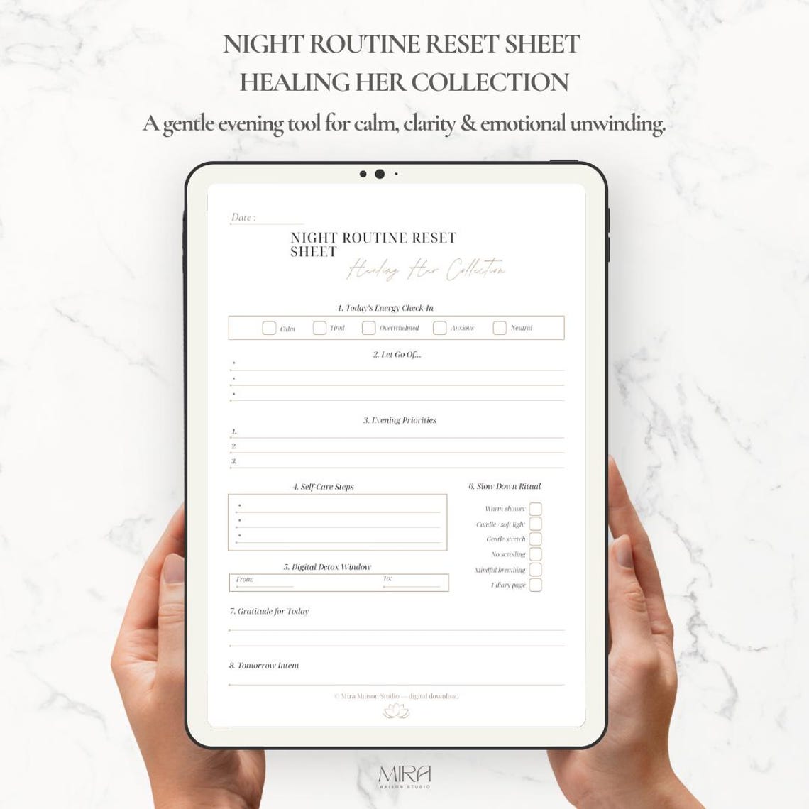 Night Routine Reset Sheet | Evening Calm Printable | Soft Self-care PDF ...