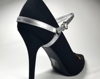 DWL Detachable Mary Jane High Heel Ankle Straps in SILVER