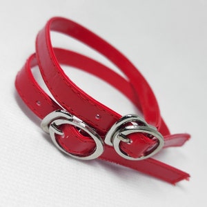 Replacement Shoe Ankle Straps - 3/8 Inch Red Patent
