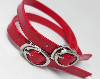 Replacement Shoe Ankle Straps - 3/8 Inch Red Patent