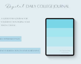 Digital Daily Guided Four Year College Journal | College Student Journal with Daily Prompts | Digital College Journal