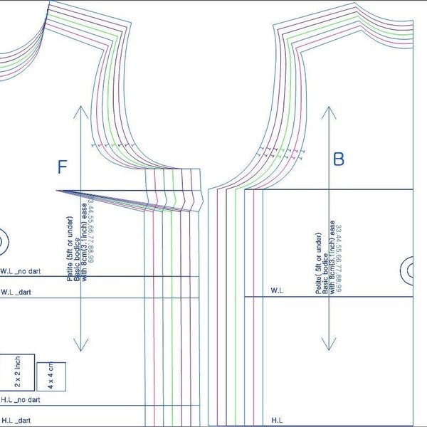 Basic bodice pattern/ 5ft or under /PetitePetite