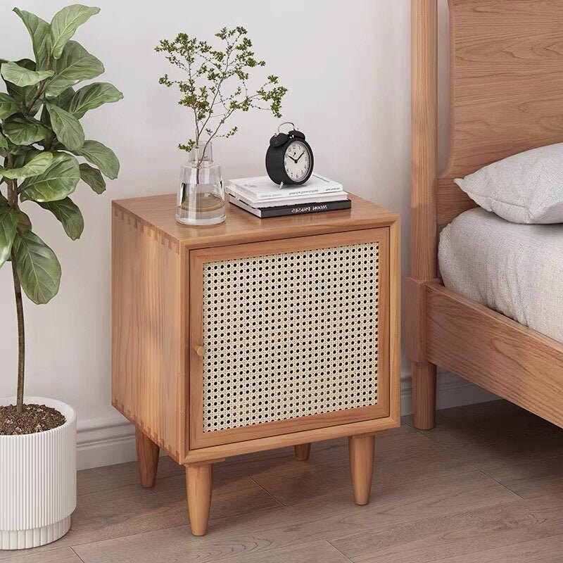 Rattan Bedside Table / Wooden Bedside Table / Bedroom Etsy