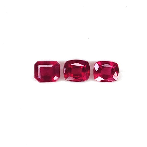 5x6 Mm Ruby Faceted Cut Gem Stone/Ruby Faceted/Ruby Octagon Shape/Open Red Color/Ruby For Jewelry Making/July Birthstone/Loose Faceted Ruby