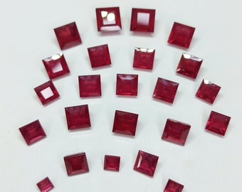 Fissure Filling Ruby 9mm Cushion Cut Gemstone Lot of 1-50pcs Gemstone For Making Jewelry