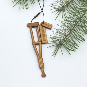 Crutch Ornament, Broken leg ornament, Broken leg gift, Crutches, bone ornament, Crutches gift, Crutch decor, Leg ornament, Leg gift, med