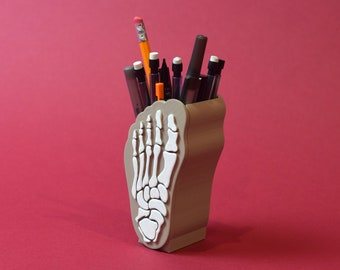 Foot pen holder, Podiatrist,  Foot Bones, Podiatry, Doctor Of Podiatry Gift, Medical, Science, Medical pen holder, Anatomy, Hand painted