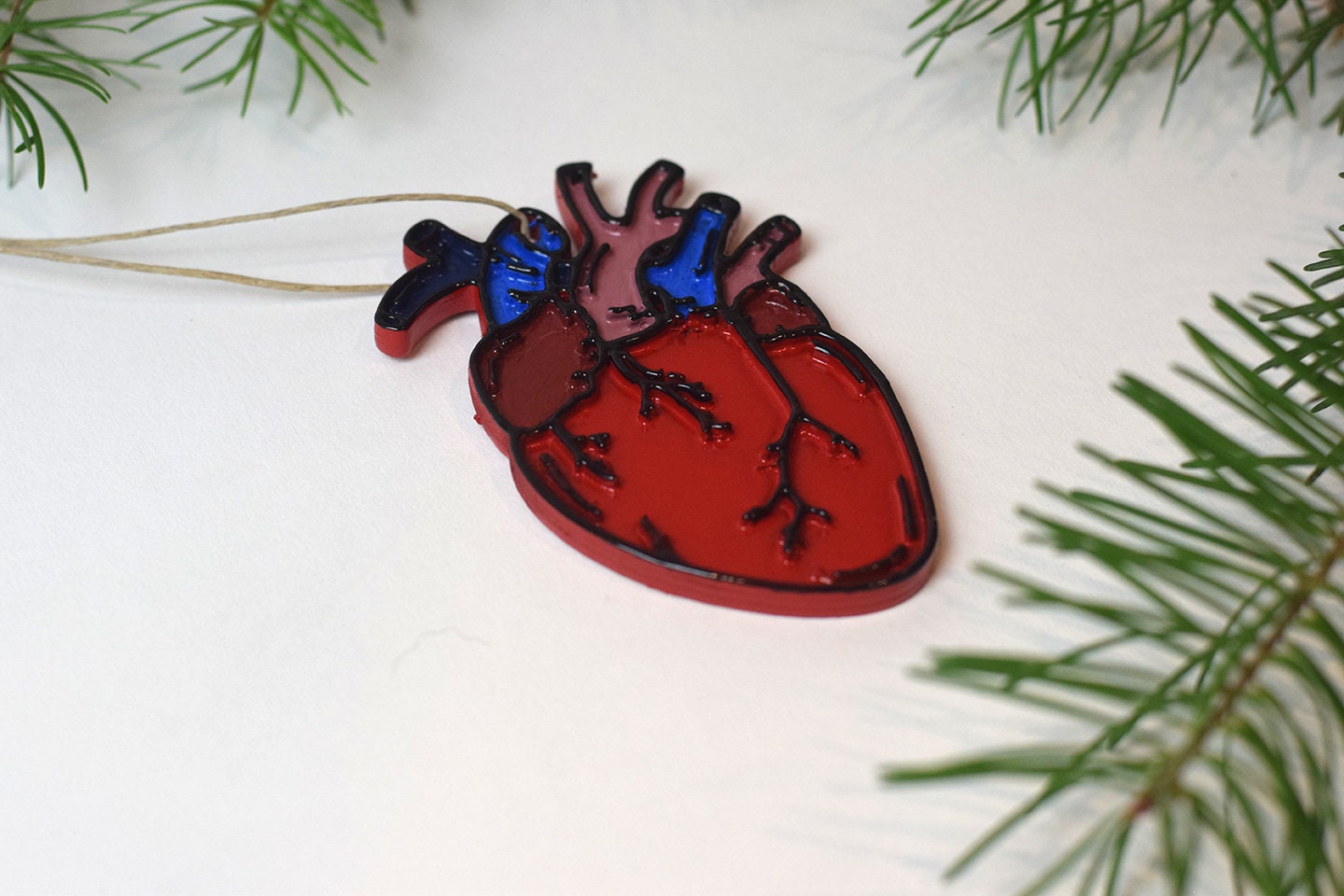 Anatomical Human Heart Ornament Heart Christmas Ornament Etsy