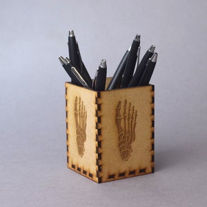 Foot pen holder, Podiatrist,  Foot Bones, Podiatry, Doctor Of Podiatry Gift, Medical, Science, Medical pen holder, Anatomy, Hand painted