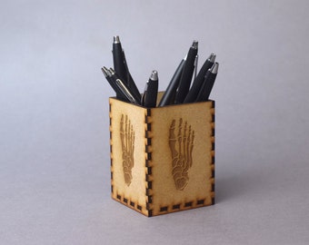 Foot pen holder, Podiatrist,  Foot Bones, Podiatry, Doctor Of Podiatry Gift, Medical, Science, Medical pen holder, Anatomy, Hand painted