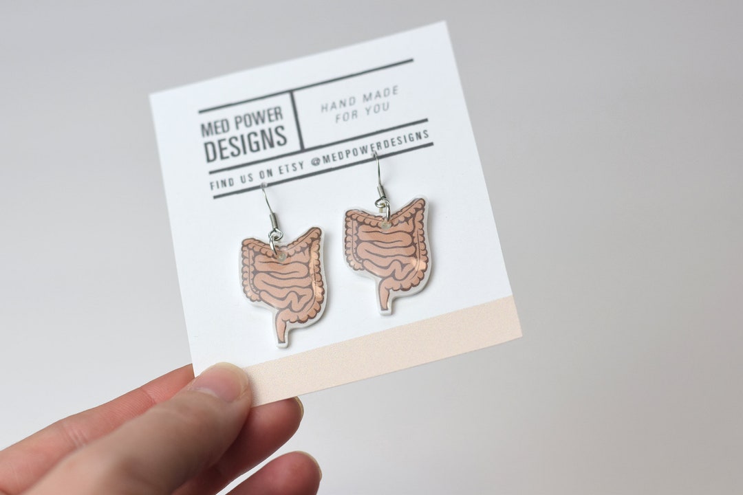 Digestive Key Ring Intestine Dangle Earrings, Gastroenterologist Gift - Etsy