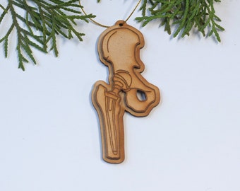 Hip replacement Ornament, surgery ornament, Hip ornament, Hip bone gift, bones ornament, Doctor gift, Med POwer