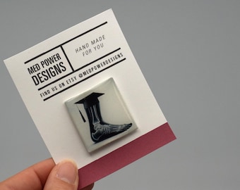 X-Ray Foot Graduation Pin: Podiatrist Rad Tech Gift