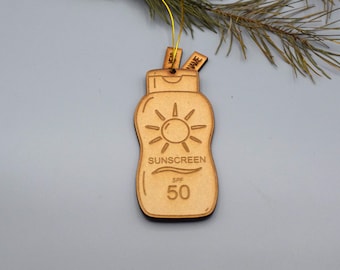 Laser Cut Sunscreen Ornament: Dermatologist Gift
