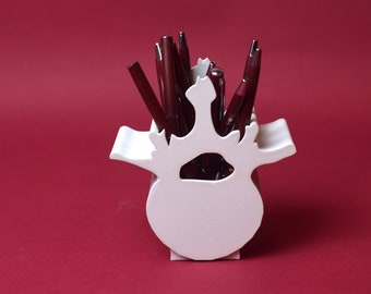 3D Printed Spine Pen Holder, Doctor Office Decor