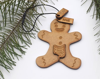 Intestine Gingerbread man ornament Intestine gift Gastrointestinal ornament Colon ornament gastroenterologist large intestine Medical gift