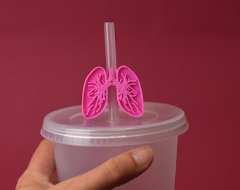 Adorno de pajita para pulmones, Respiratorio, Regalo de pulmones, Adorno de pajita para órganos, Terapia respiratoria, Doctor, Regalo de RT, Adornos de pajita médicos, Fiesta de pulmones