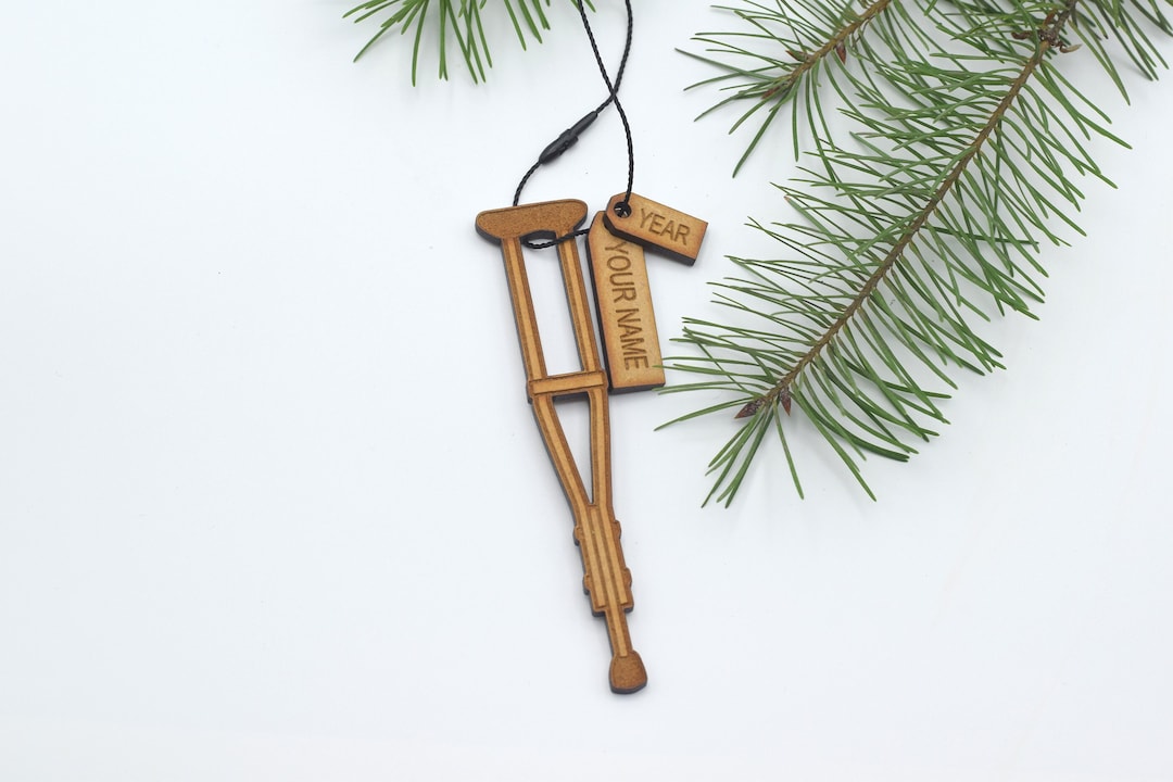Crutch Ornament, Broken Leg Ornament, Broken Leg Gift, Crutches, Bone