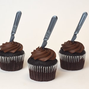 Scalpel cupcake toppers Doctor Medical party, medical instruments cake embalmer mortician healthcare workers gift Surgeon graduation party