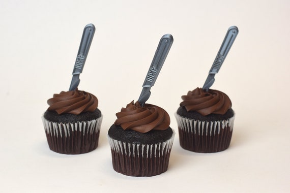 Scalpel Cupcake Toppers, Medical Graduation Party, Doctor Gift