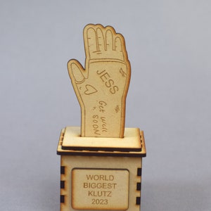 Cast trophy, Broken arm award, Broken arm gift, arm cast, arm cast gift, Cast gift, broken leg gift, Klutz trophy, klutz award image 7