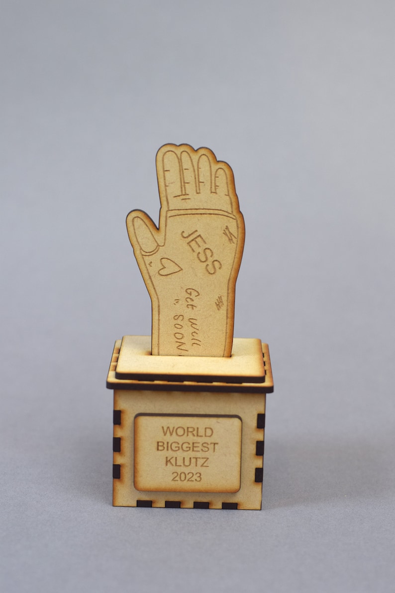 Cast trophy, Broken arm award, Broken arm gift, arm cast, arm cast gift, Cast gift, broken leg gift, Klutz trophy, klutz award image 7