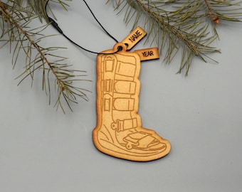 Wooden Walking Boot Ornament, Broken Leg Gift