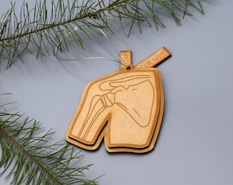 Adorno de reemplazo de hombro, hueso de madera, regalo para médico
