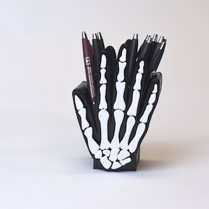 Hand bone pen holder, hand pen holder, bone decor, bone doctor, x-ray tech, doctor office, medical decor, medical pen holder, med power