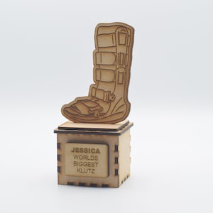Walking boot trophy, Broken leg award, Broken leg gift, walking cast, walking boot, Cast gift, broken leg gift, Klutz trophy, klutz award