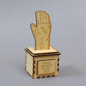Cast trophy, Broken arm award, Broken arm gift, arm cast, arm cast gift, Cast gift, broken leg gift, Klutz trophy, klutz award