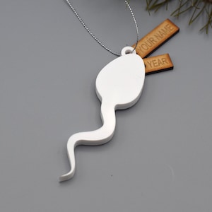 Acrylic Sperm Ornament reproductive system obstetrics medical professional birth ornament OBGYN gift Doctor party baby Vasectomy ornament