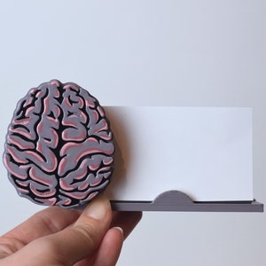 Portatarjetas de visita con diseño de cerebro, neurólogo, neuro, cerebro, neurología, decoración cerebral, doctor, médico, portatarjetas médico, anatomía, pintado a mano