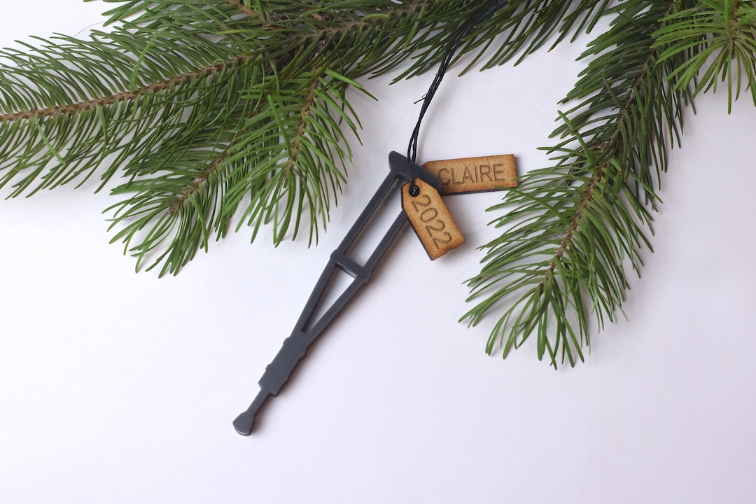 Crutch Ornament, Broken Leg Ornament, Broken Leg Gift, Crutches, Bone