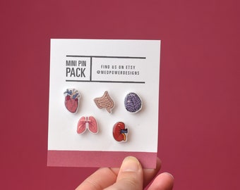 Anatomical Organ Mini Pin Pack, Doctor Gift